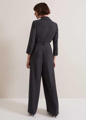 Phase Eight Pamela Grey Tailored Jumpsuit Grey Canada | MLUDOK-275